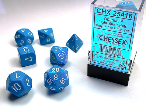 Chessex Opaque Dice Blue w/white