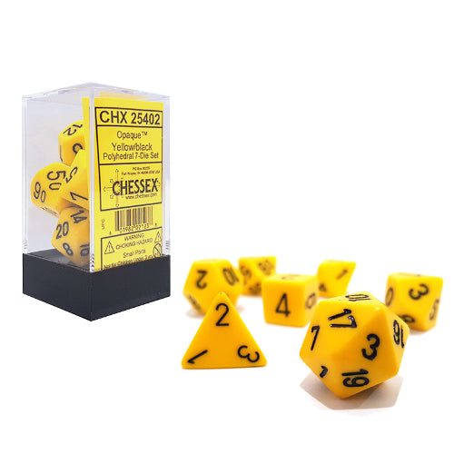 Chessex Opaque Dice Yellow w/black